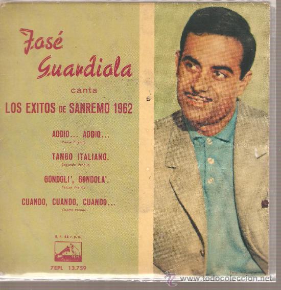 Discos de vinilo: EP JOSE GUARDIOLA - ADDIO ADDIO - Foto 1