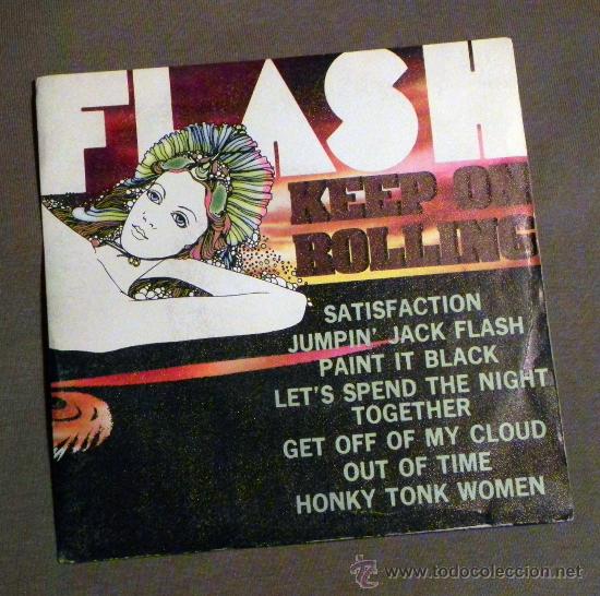 Discos de vinilo: DISCO VINILO - FLASH KEEP ON ROLLING - STONES GRUPO ROCK SATISFACTION - M&Uacute;SICA MEZCLA CANCIONES