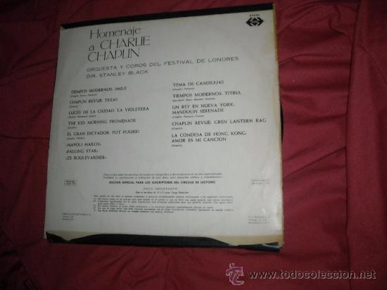 Discos de vinilo: HOMENAJE A CHAPLIN LP STANLEY BLACK 1974 CIRCULO LECTORES - Foto 2