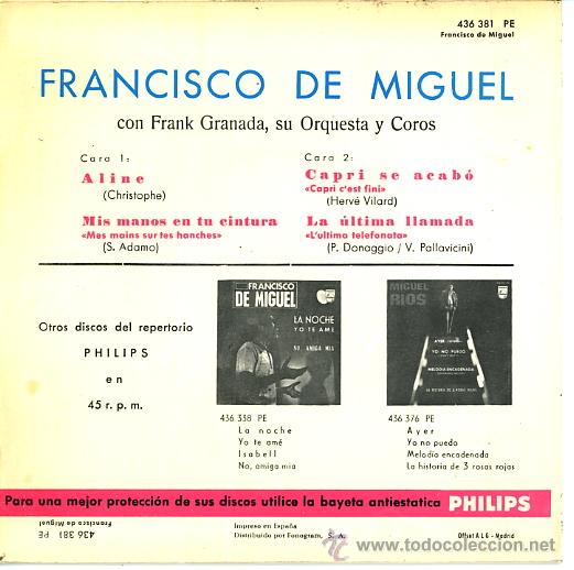 Discos de vinilo: FRANCISCO DE MIGUEL - Foto 2
