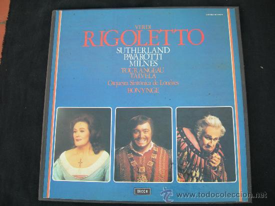 Discos de vinilo: CAJA CONN 3 LP&acute;S // VERDI // RIGOLETTOM // CONTIENE LIBRETTO