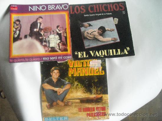 Discos de vinilo: SINGLES DE NINO BRAVO, VICTOR MANUEL Y LOS CHICHOS - Foto 1