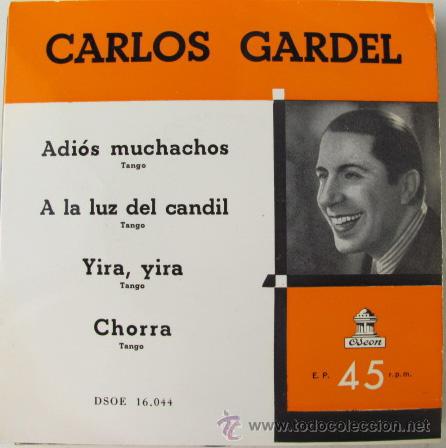 Discos de vinilo: CARLOS GARDEL - ADIOS MUCHACHOS - EP ODEON EX/EX - Foto 1