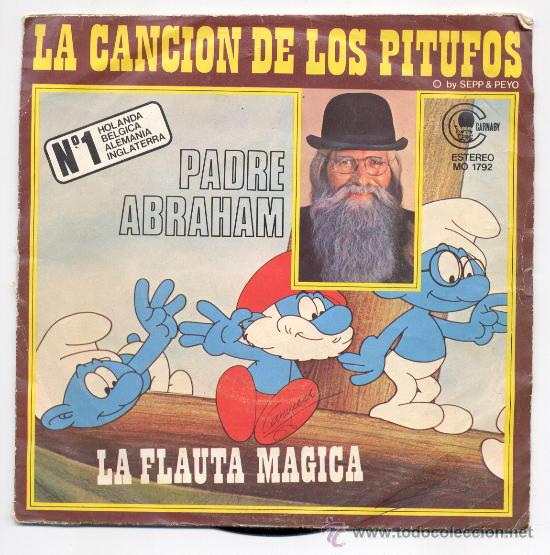 Discos de vinilo: SINGLE - PADRE ABRAHAM - &rdquo;La Canci&oacute;n De Los Pitufos&rdquo;. - Foto 1