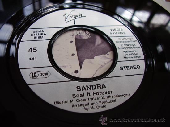 Discos de vinilo: Single SANDRA , Don,t  be aggresive, Seal It Forever - Foto 3