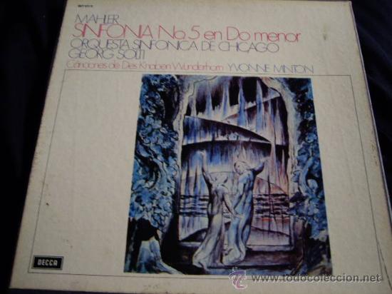 Discos de vinilo: mahler-sinfonia n&ordm;5 en do menor-orquesta sinfonica de chicago-CAJA 2LPS Y LIBRETO-DECCA