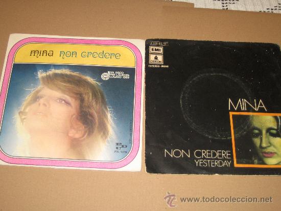 Discos de vinilo: MINA - LOTE DE DOS SINGLES - Foto 1