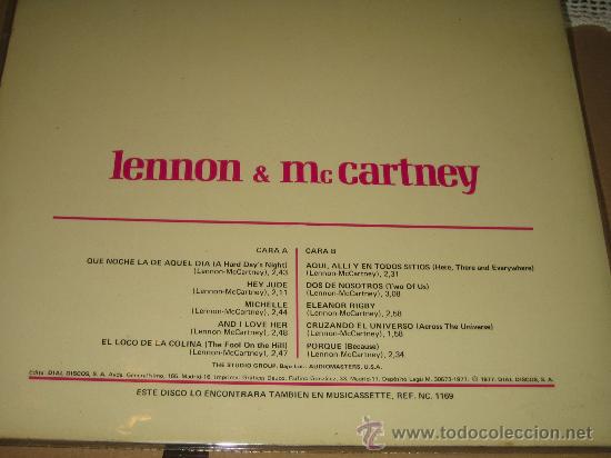 Discos de vinilo: LENNON Y MCCARTNEY - BEATLES - STUDIO GROUP - VERSIONES EN CALIENTE - 1977 - Foto 2