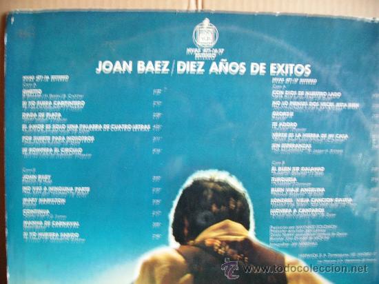 Discos de vinilo: JOAN BAEZ ---- DIEZ A&Ntilde;OS DE EXITOS - Foto 2