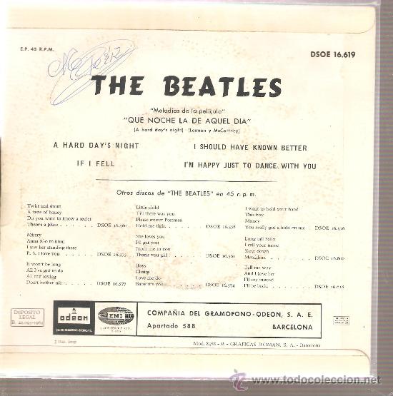 Discos de vinilo: EP THE BEATLES - A HARD DAY&acute;S NIGHT - Foto 2