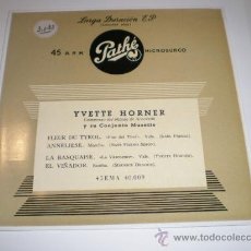 Discos de vinilo: SINGLE - YVETTE HORNER Y SU CONJUNTO MUSETTE