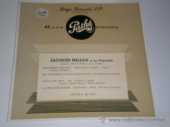 Discos de vinilo: SINGLE - JACQUES HELIAN Y SU ORQUESTA - Foto 1