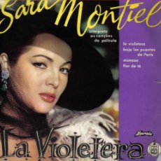 Discos de vinilo: SARA MONTIEL - EP-SINGLE VINILO 7'' - EDITADO EN PORTUGAL - LA VIOLETERA + 3.. Lote 24536205
