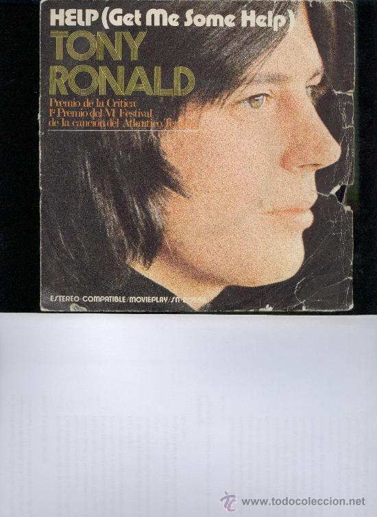 Discos de vinilo: TONY RONALD HELP ( GET ME SOME HELP) SINGLE - Foto 1