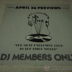 Discos de vinilo: DJ'S ONLY APRIL 86 PREVIEWS 'THE MOST EXCLUSIVE CLUB IN THE DISCO WORLD' ENGLAND-1984 LP33