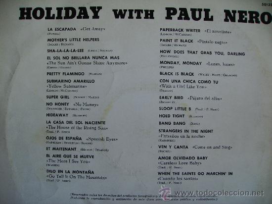 Discos de vinilo: PAUL NERO --- HOLIDAY WITH - Foto 2