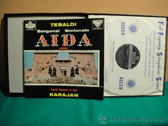 Discos de vinilo: VERDI AIDA CAJA CON 3 LP + LIBRETO - Foto 2