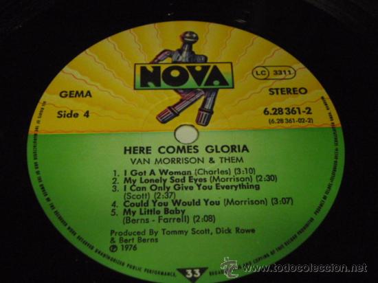 Discos de vinilo: Van Morrison Featuring Them &ndash; Here Comes Gloria, Germany 1976 Nova* - Foto 5
