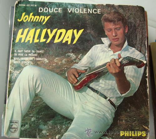 Discos de vinilo: JOHNNY HALLYDAY - DOUCE VIOLENCE - EP FRANCES - Foto 1
