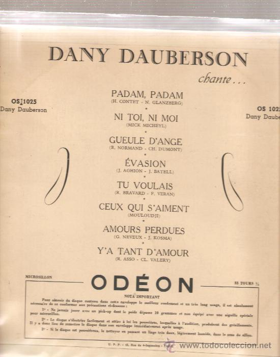 Discos de vinilo: LP DANY DAUBERSON - Foto 2