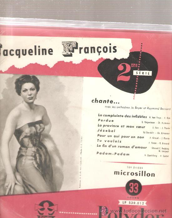 Discos de vinilo: LP JACQUELINE FRAN&Ccedil;OIS : CHANTE... - Foto 1