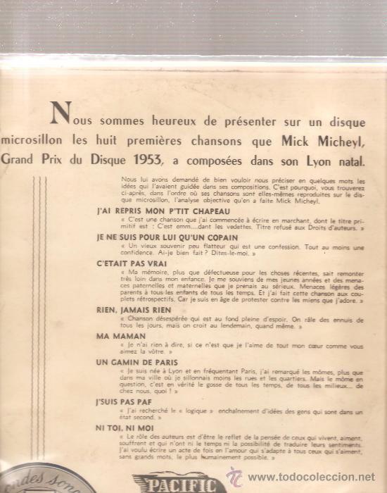 Discos de vinilo: LP MICK MICHEYL  VOLUME 1 - Foto 2