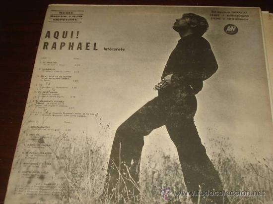 Discos de vinilo: LP argentino de Raphael a&ntilde;o 1969 - Foto 2