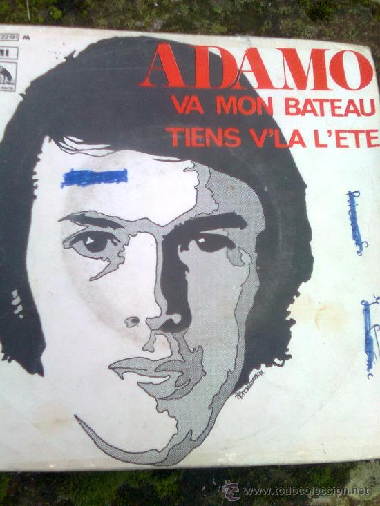 Discos de vinilo: Solo portada de ....   Adamo - Va Mon Batau - Foto 1