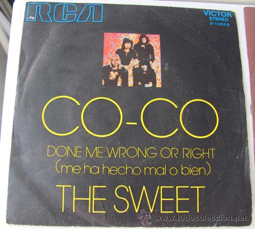 Discos de vinilo: THE SWEET - CO-CO - SINGLE 1971 - Foto 2
