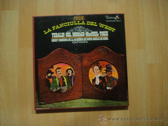Discos de vinilo: PUCCHINI LA FANCIULLA DEL WEST CAJA DE 3 LP + LIBRETO - Foto 1
