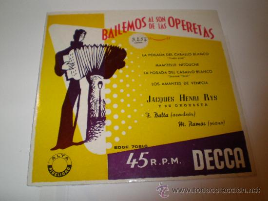 Discos de vinilo: SINGLE - BAILEMOS OPERETAS - Foto 1