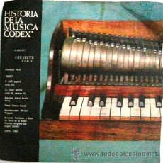 Discos de vinilo: LOTE DE 10 HISTORIA DE LA MUSICA CODEX GIUSEPPE VERDI AIDA SINGLE AÑO 1966