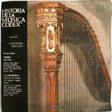 Discos de vinilo: LOTE DE 10 HISTORIA DE LA MUSICA CODEX VINCENZO BELLINI NORMA LA SONNAMBULA SINGLE AÑO 1966