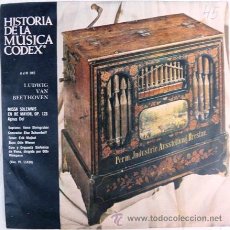 Discos de vinilo: LOTE DE 10 HISTORIA DE LA MUSICA CODEX BEETHOVEN MISSA SOLEMNIS SINGLE AÑO 1966