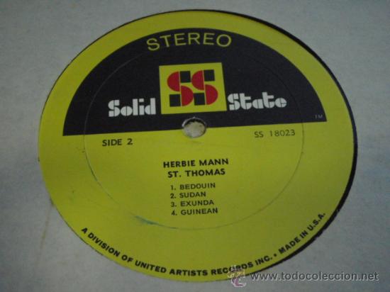 Discos de vinilo: HERBIE MANN ( ST. THOMAS ) USA LP33 SOLID STATE - Foto 1
