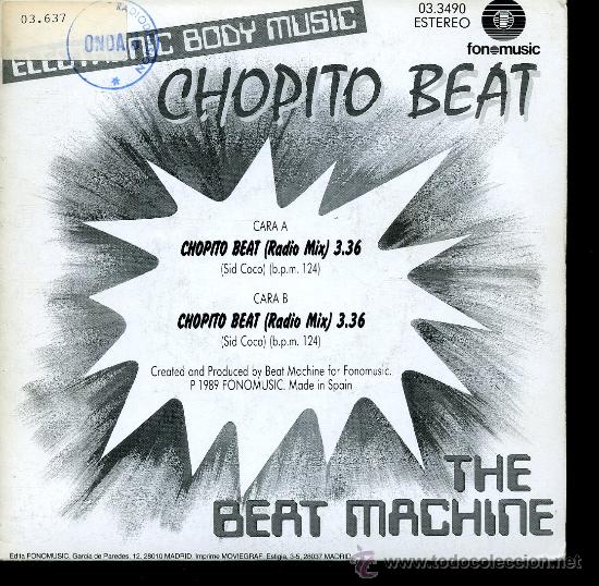 Discos de vinilo: The Beat Machine - Chopito Beat - Single 1989 - Foto 1