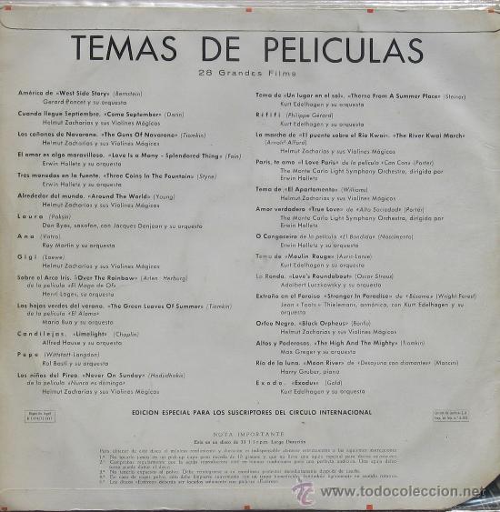 Discos de vinilo: Temas de peliculas Pergola 1967 - Foto 2
