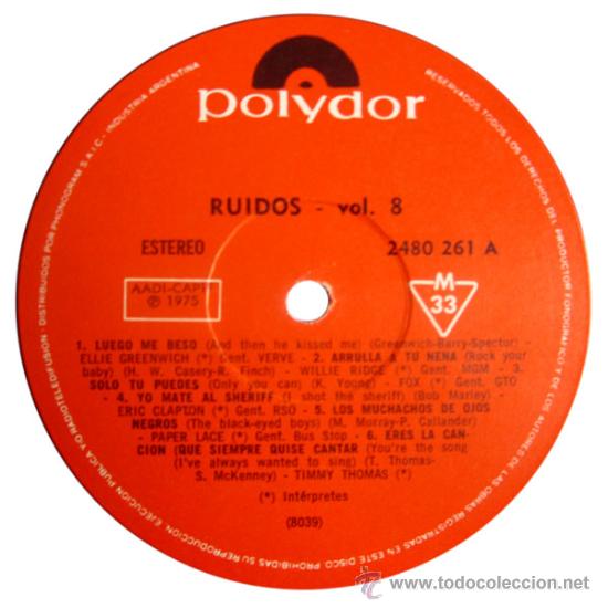 Discos de vinilo: VVAA – RUIDOS VOL. 8 – LP ARGENTINA 1975 – POLYDOR 2480 261 - Foto 4 - 26755790
