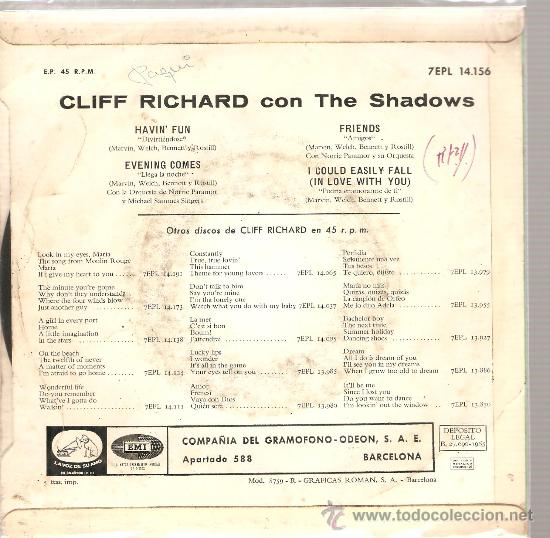 Discos de vinilo: EP CLIFF RICHARD & THE SHADOWS : HAVIN&acute;FUN - Foto 2