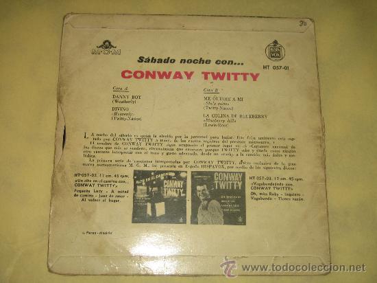 Discos de vinilo: CONWAY TWITTY - 1960 - ORIGINAL ESPA&Ntilde;OL - Foto 2