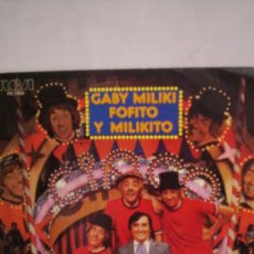 Discos de vinilo: SINGLE GABY MILIKI FOFITO Y MILIKITO. COMO ME PICA LA NARIZ Y ANIMALES F.C AÑO 1979