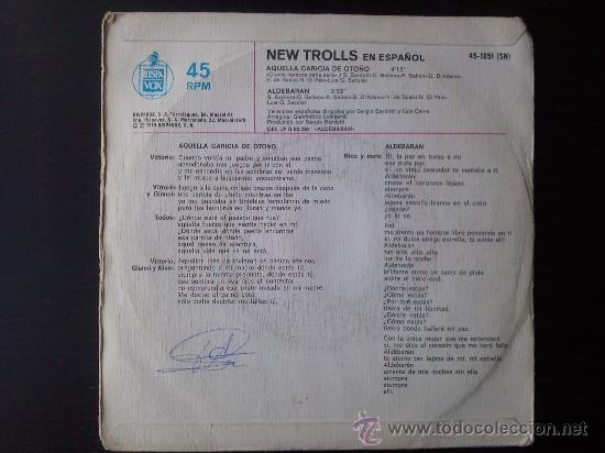 Discos de vinilo: NEW TROLLS - EN ESPA&Ntilde;OL - SINGLE VINILO 7&rdquo; - 2 TRACKS - 1979 - Foto 2