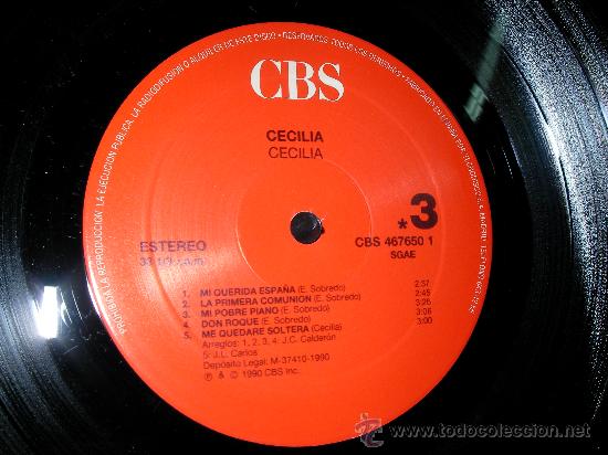 Discos de vinilo: LP CECILIA SIN CARATULA - D7 - Foto 1