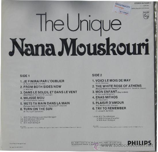 Discos de vinilo: Nana Mouskouri - The Unique - Philips 1969 - Foto 2