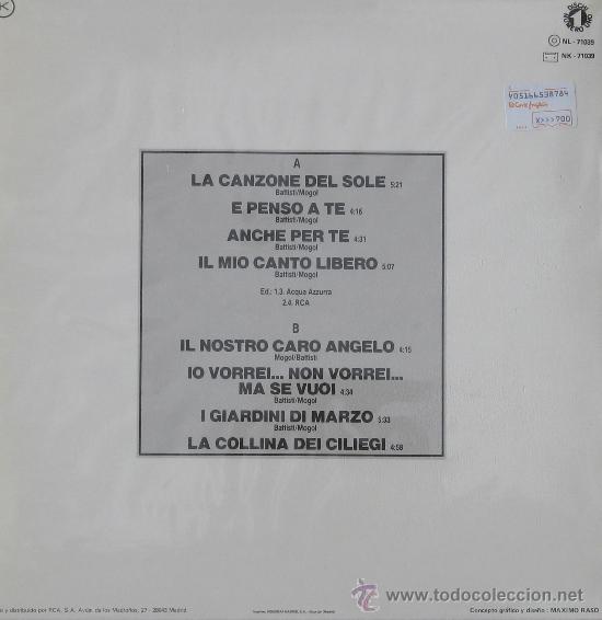 Discos de vinilo: Antologia - Lucio Battisti	RCA	1974 - Foto 2