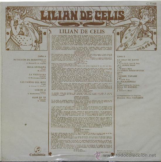 Discos de vinilo: Lilian de Celis  Columbia 1970 - Foto 2