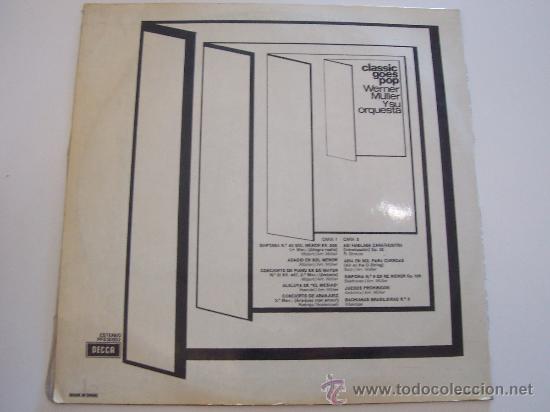 Discos de vinilo: WERNER MULLER - CLASIC GOES POP LP PHASE 4 STEREO - Foto 2