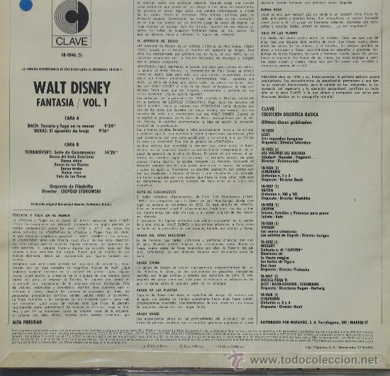 Discos de vinilo: Fantasia  = Walt Disney = Clave	1967 - Foto 2
