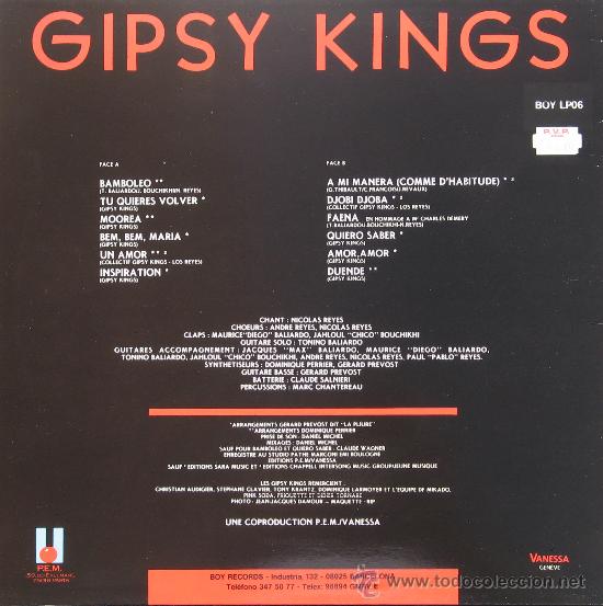 Discos de vinilo: Gipsy Kings	Vanessa	1988 - Foto 2