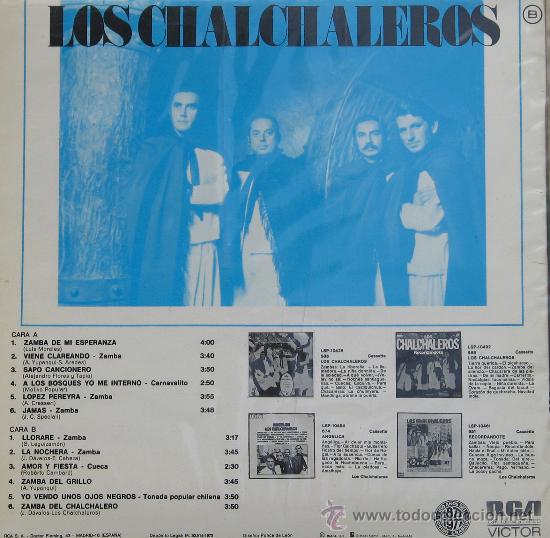 Discos de vinilo: Zamba de mi esperanza	- Chalchaleros, los -	RCA	- 1973 - Foto 2